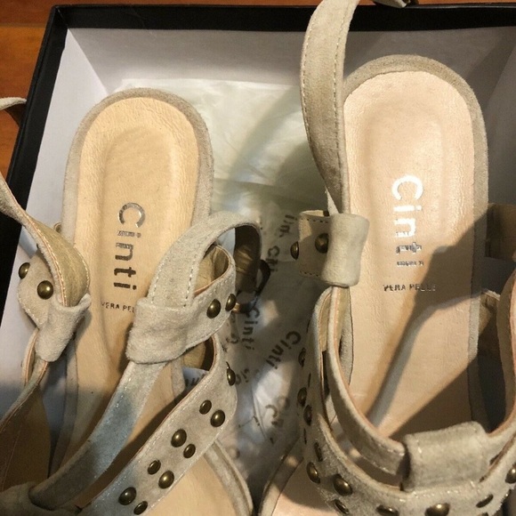 Cinti Heels Beige Color With decorative Studs S38 - Picture 4 of 6